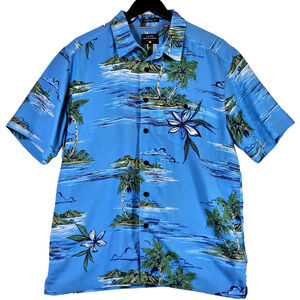 Quicksilver Waterman Men’s Hawaiian Shirt Short Sleeve Comfort Fit Size Medium
